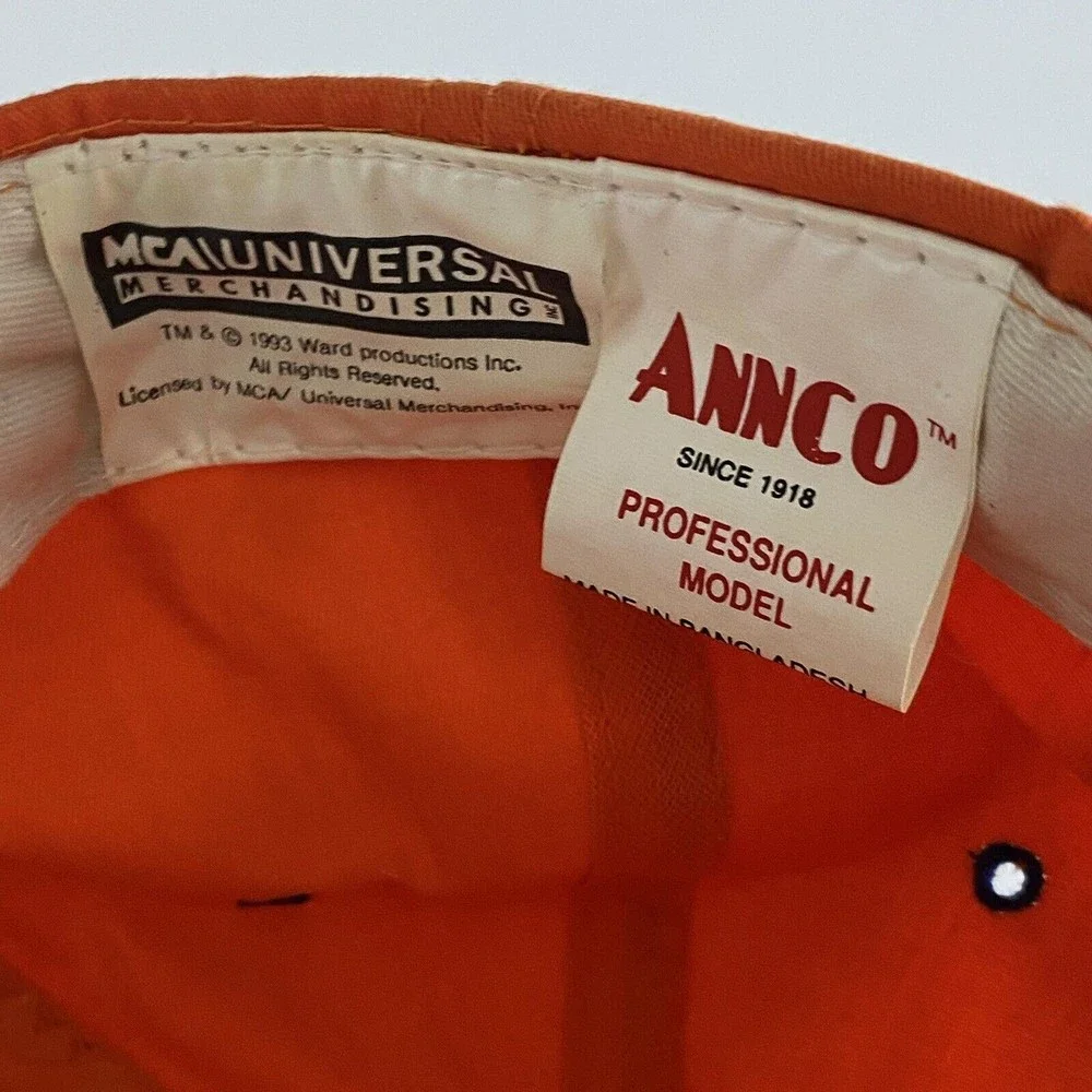 BULLWINKLE Mens Orange Embroidered Snapback Hat Size All Vintage 1993 MCA